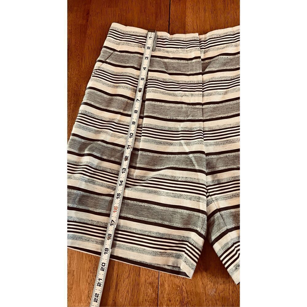 Lafayette 148 Rivington Bermuda SHorts Mica Stripe SZ 6 Linen Blend - Picture 3 of 9